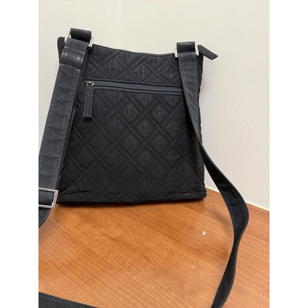 Vera Bradley Black Quilted Crossbody Handbag Hipster Purse Classic Adjustable